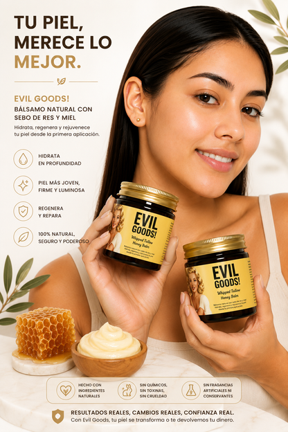 🔥 Promoción 2x1 por tiempo limitado Descubre el poder del sebo de res Evil Goods™ para hidratar profundamente, restaurar y suavizar la piel seca.🎁 Incluye regalo especial sin costo adicional.